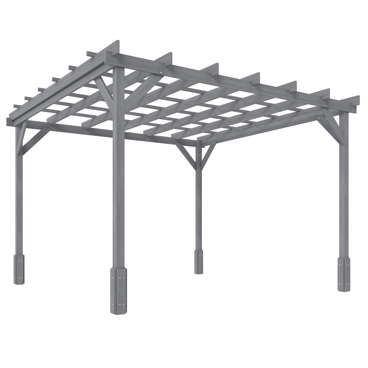 PerArbor 3 x 3 m Grey Wooden Pergola Kit with Stable Frame for Climbing Vines — product view 1