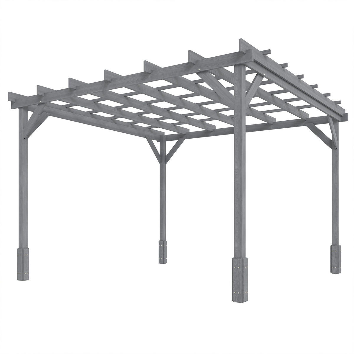 PerArbor 3 x 3 m Grey Wooden Pergola Kit with Stable Frame for Climbing Vines — product view 2