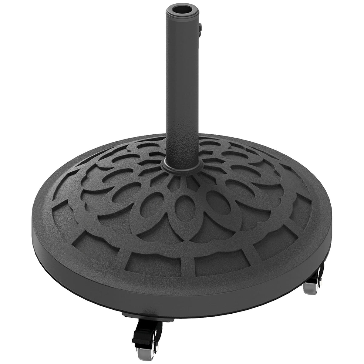46 lbs Patio Umbrella Base with Wheels, Black — product view 2