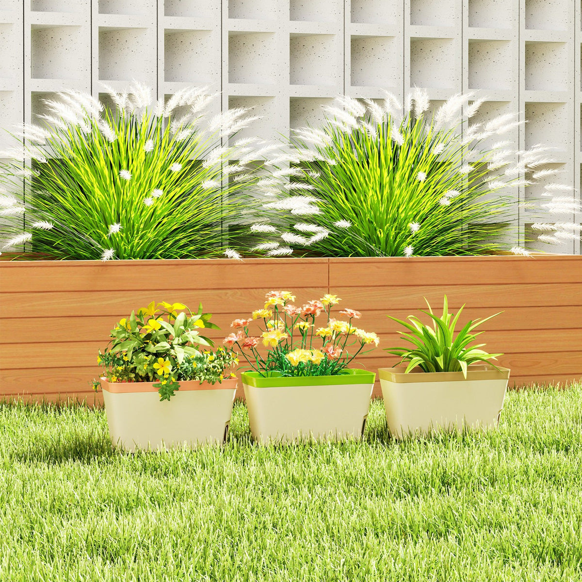 3 Pack 10.5" Self-Watering Planter Boxes with Water Level Indicator — product view 4