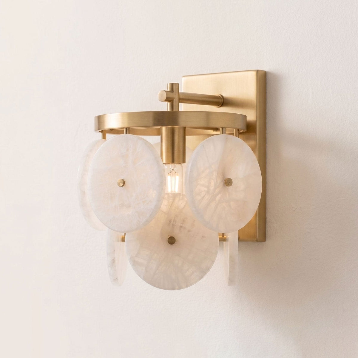 Rosette Alabaster Disc Sconce — product view 6