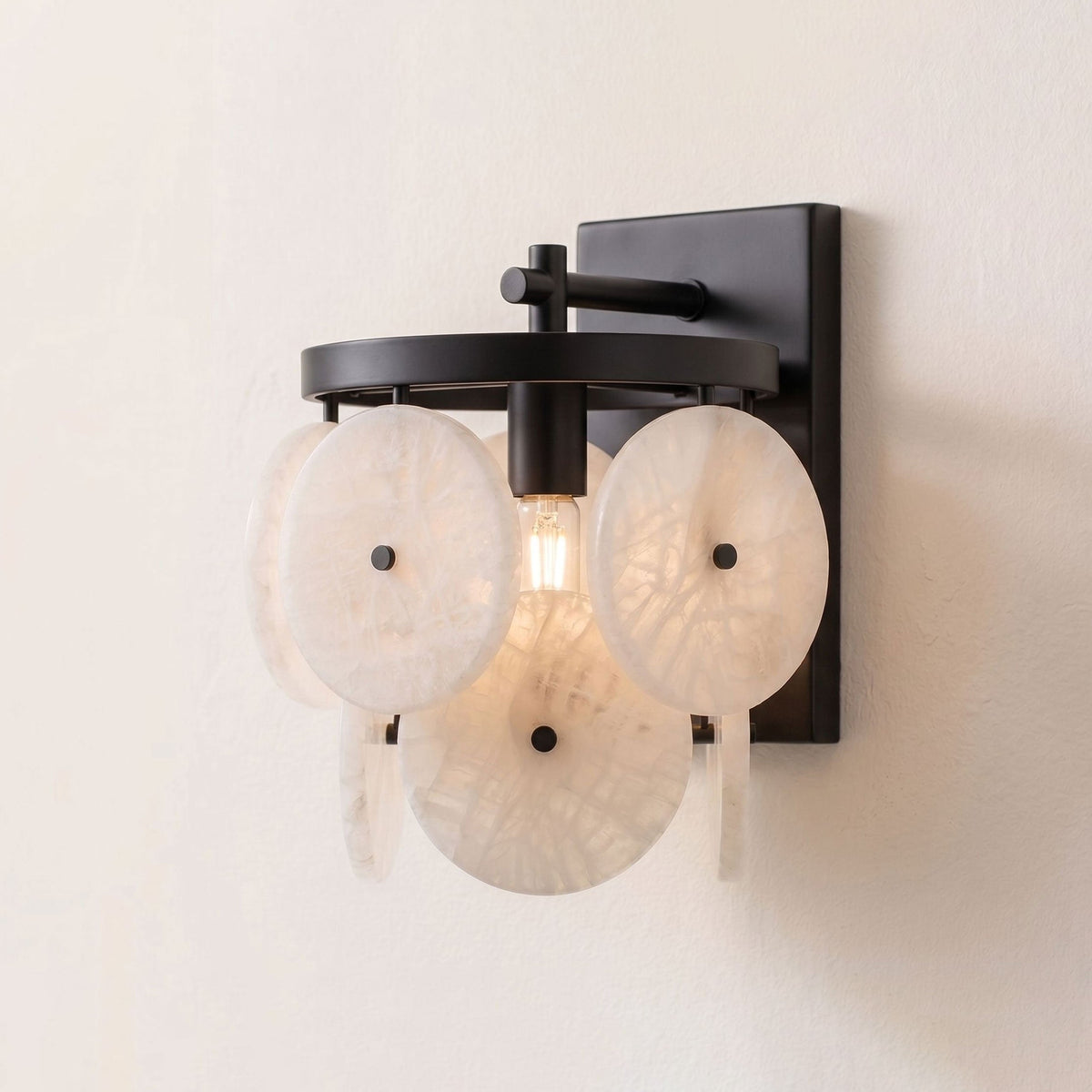 Rosette Alabaster Disc Sconce — product view 7