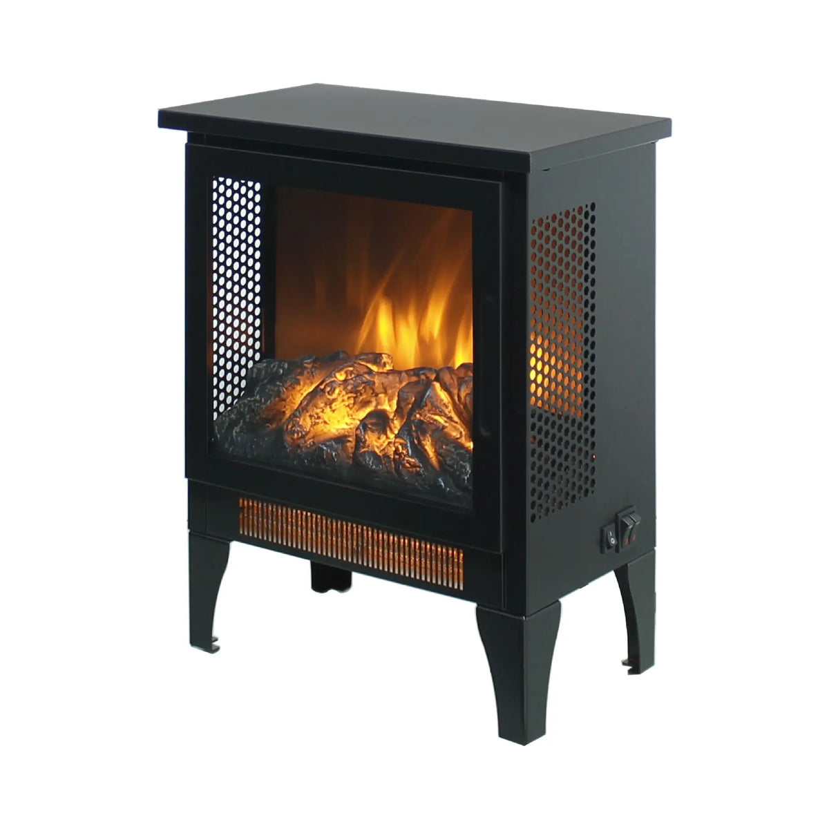 17 Inch Freestanding Electric Fireplace Stove with Realistic 3D Flame, Compact Portable Stove Heater — product view 1