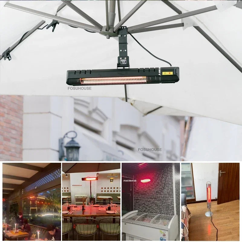 Modern Wall-Mounted Electric Patio Heater for Outdoor Garden, Restaurant & Home, Radiant Heating Lamp — product view 2