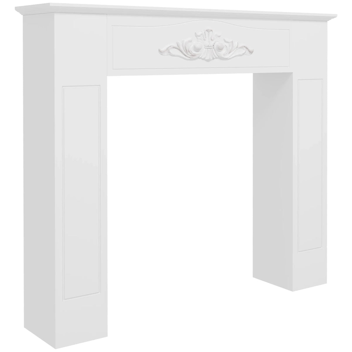 45 Inch Freestanding Fireplace Mantel Surround with Legs, White Finish for Electric Fireplace Inserts — product view 1
