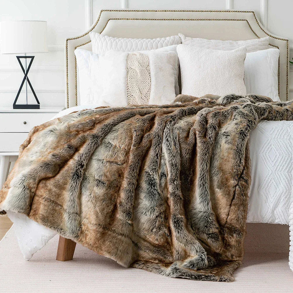 LoungeYard | Luxury Faux Fur Blanket | Soft & Warm | Winter Throw | For Sofa & Bedroom — product view 2
