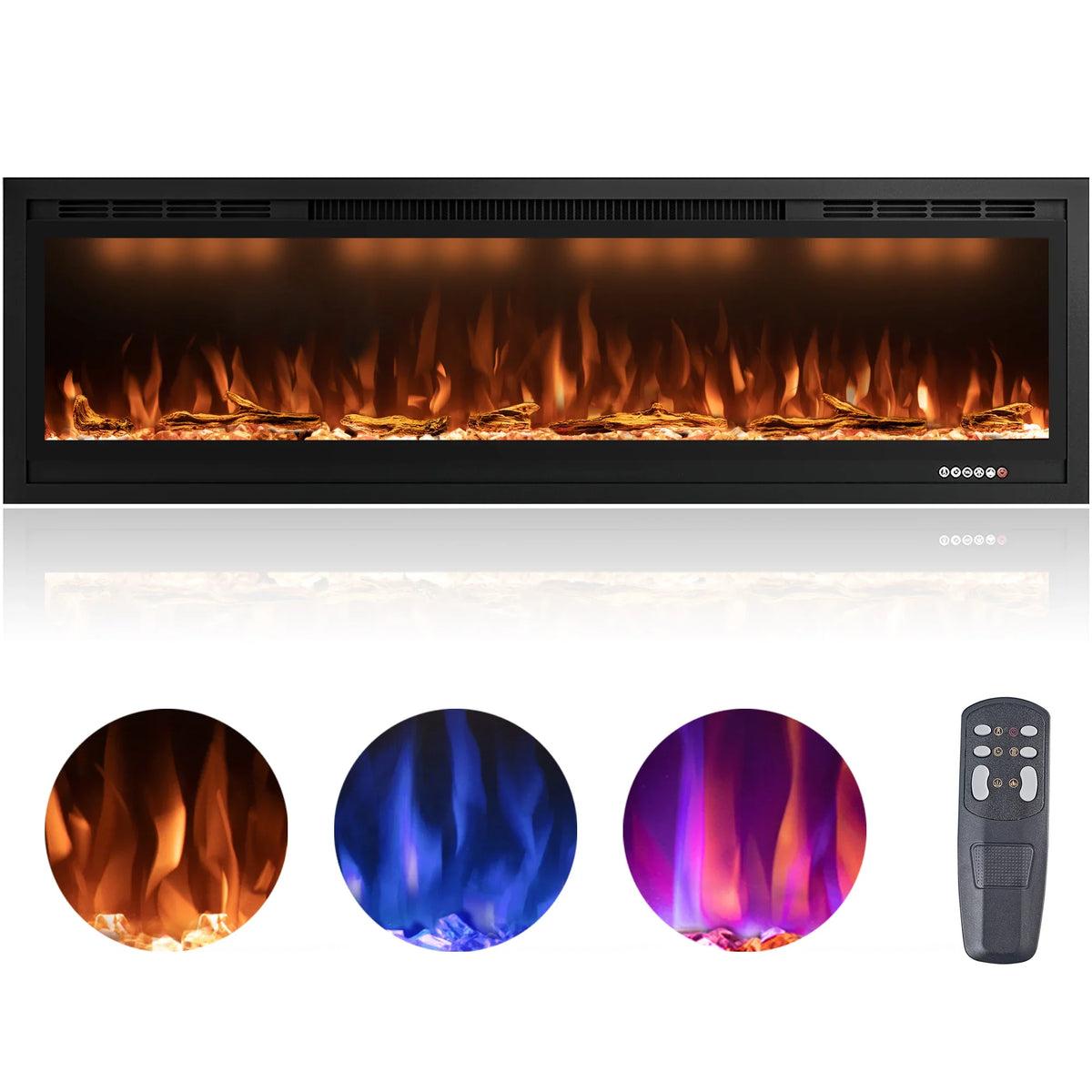 Media Electric Fireplace Heaters, 60 Inches Luxury Fireplace — product view 1