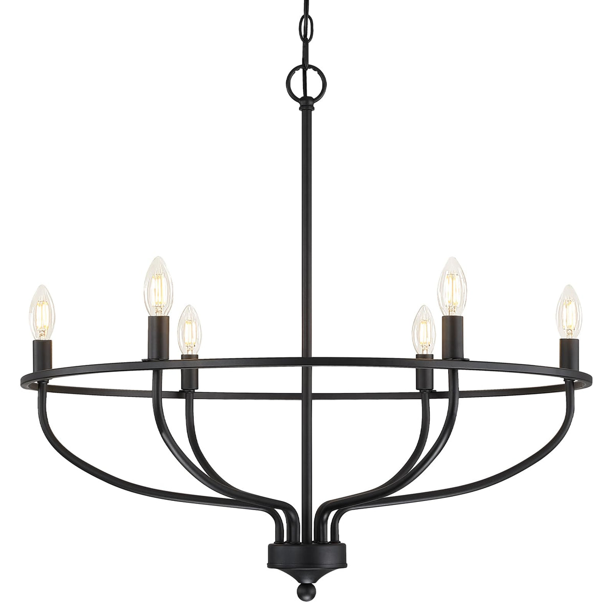 Silva Industrial Metal Candle Chandelier Black/Champagne Living Room/Bedroom — product view 1