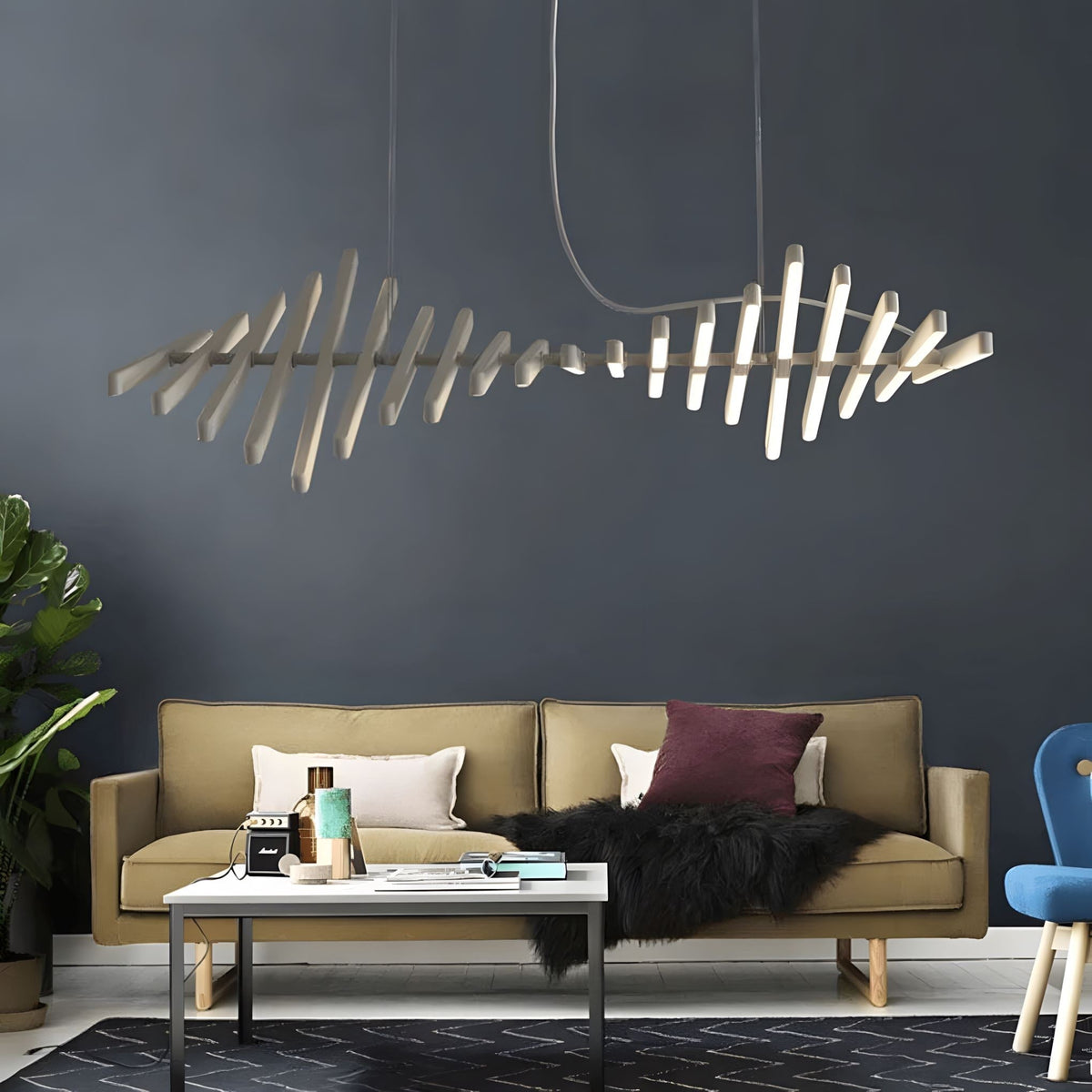 Sonata LED Chandelier Dimmable Linear Pendant Dining Room Living Room — 10 to 30 Heads — product view 2
