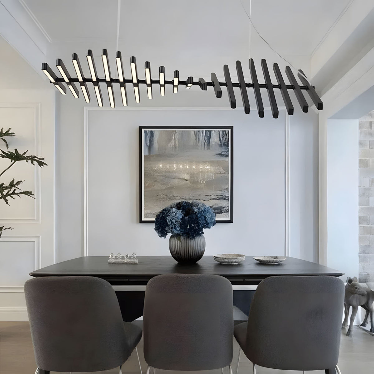 Sonata LED Chandelier Dimmable Linear Pendant Dining Room Living Room — 10 to 30 Heads — product view 1