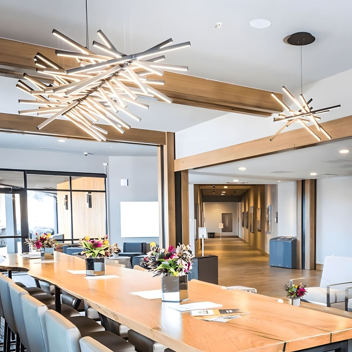 Sonata LED Chandelier Dimmable Linear Pendant Dining Room Living Room — 10 to 30 Heads — product view 5