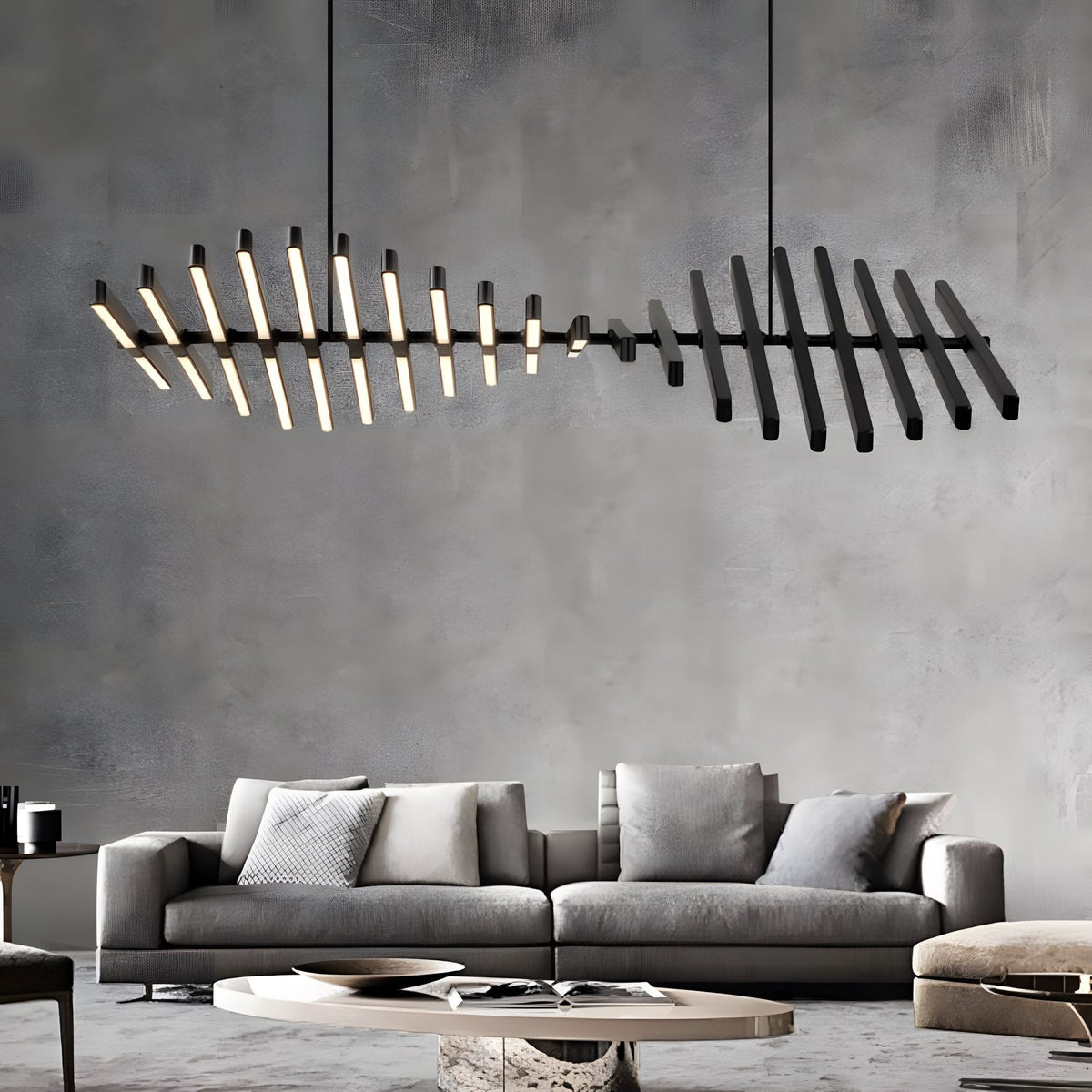 Sonata LED Chandelier Dimmable Linear Pendant Dining Room Living Room — 10 to 30 Heads — product view 3