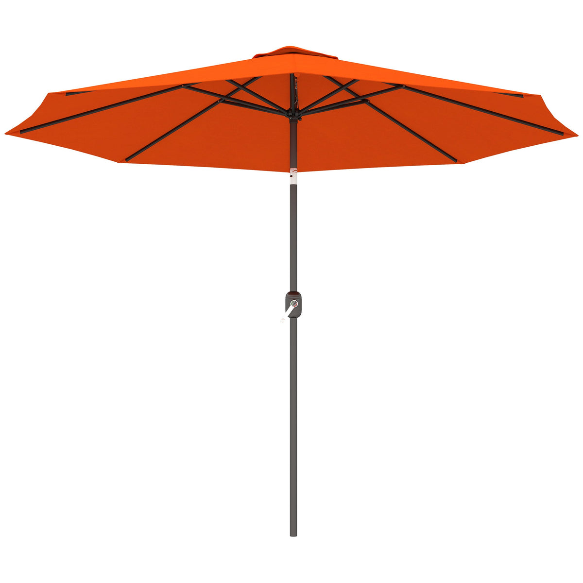 10' x 8' Round Market Umbrella with Crank and Tilt, Orange — product view 2