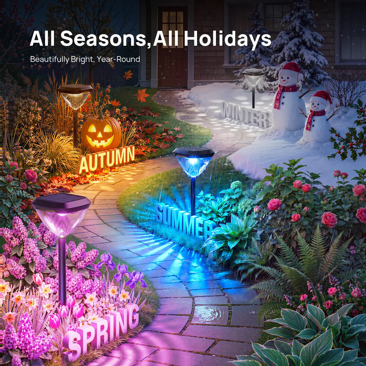 Linkind SP6 Smart Solar Pathway Lights,Engineered for Long-Term Outdoor Performance(5 Built-in Light Patterns, App&Voice Control, 16 Million Color) — product view 6