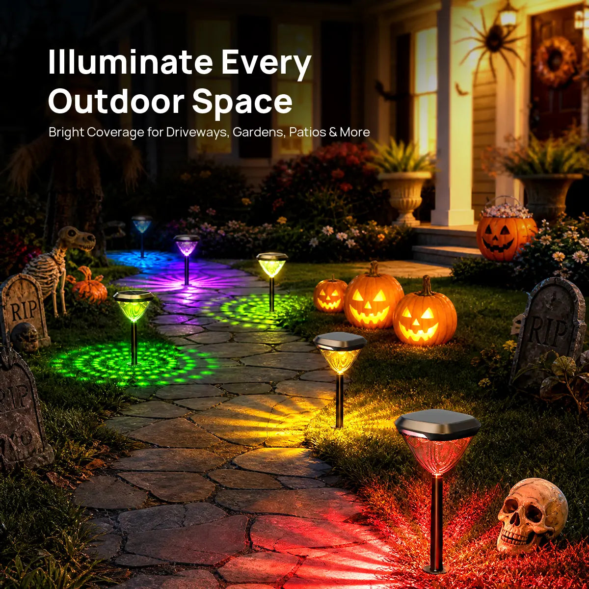 Linkind SP6 Smart Solar Pathway Lights,Engineered for Long-Term Outdoor Performance(5 Built-in Light Patterns, App&Voice Control, 16 Million Color) — product view 2