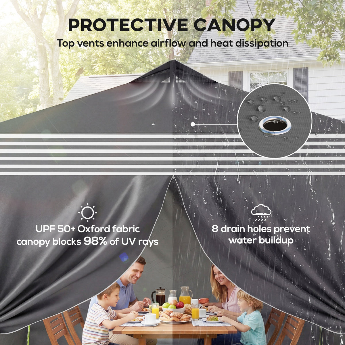 10 x 10 ft Pop-Up Canopy Tent with 4 Sidewalls and Wheeled Bag, Dark Grey — product view 6