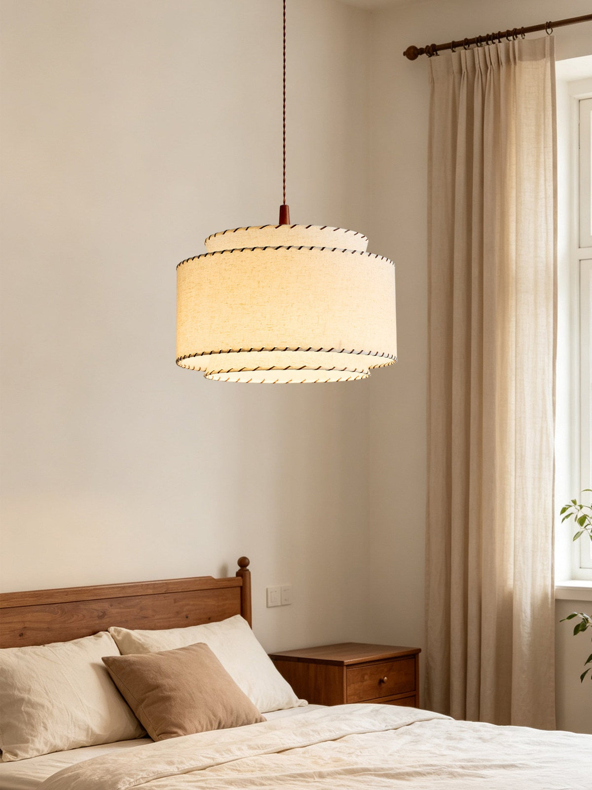 Sable Stitched Fabric Pendant Lamp — product view 7