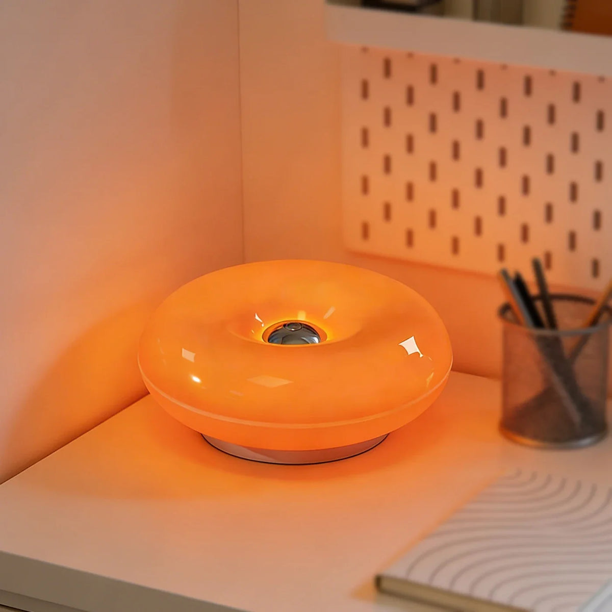 Donut LED Table Lamp, Dimmable Warm Ambient Night Light for Bedroom & Living Room — product view 1