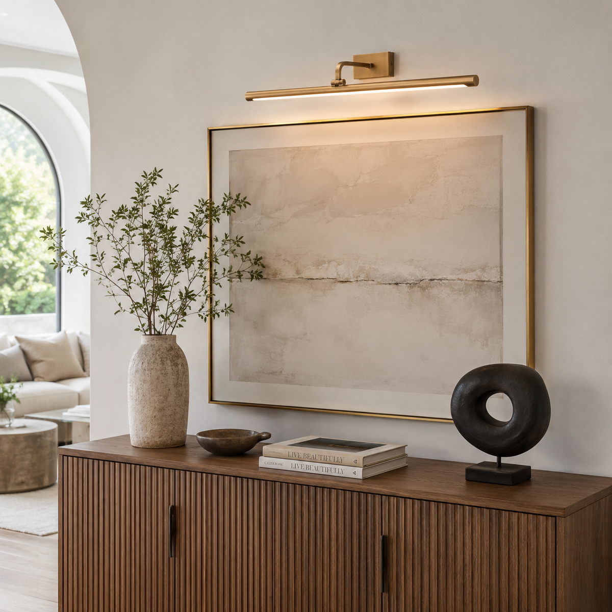 Sheffield Linear Brass Wall Sconce — product view 2