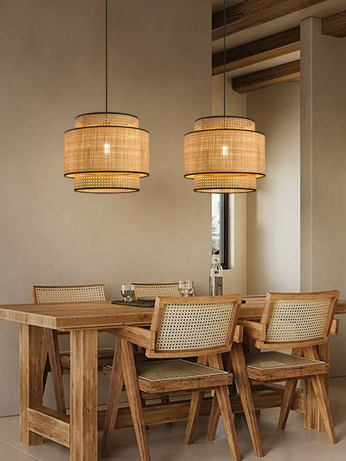 Sienna Rattan Fabric Pendant Lamp — product view 7