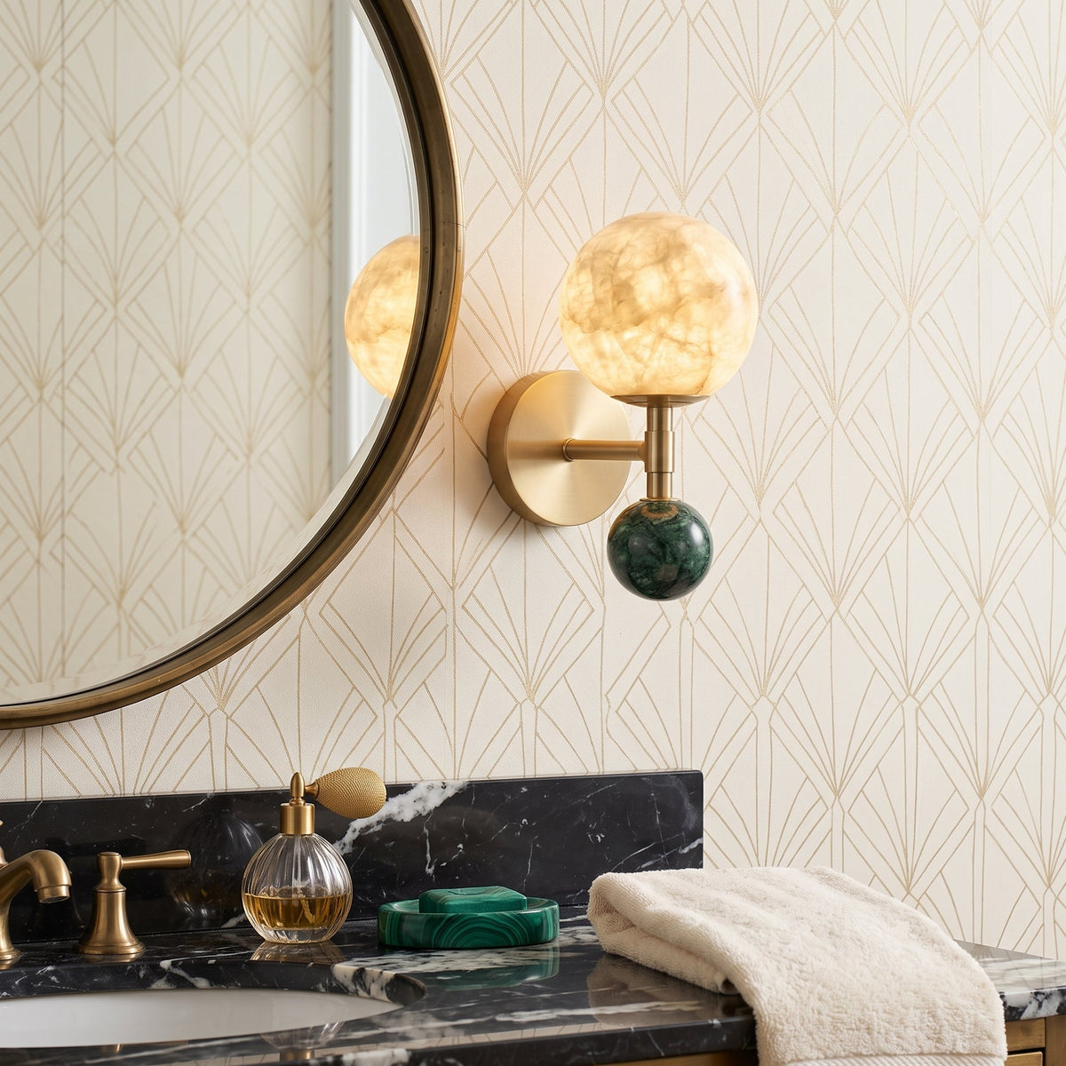 Modulus Alabaster Wall Sconce — product view 2