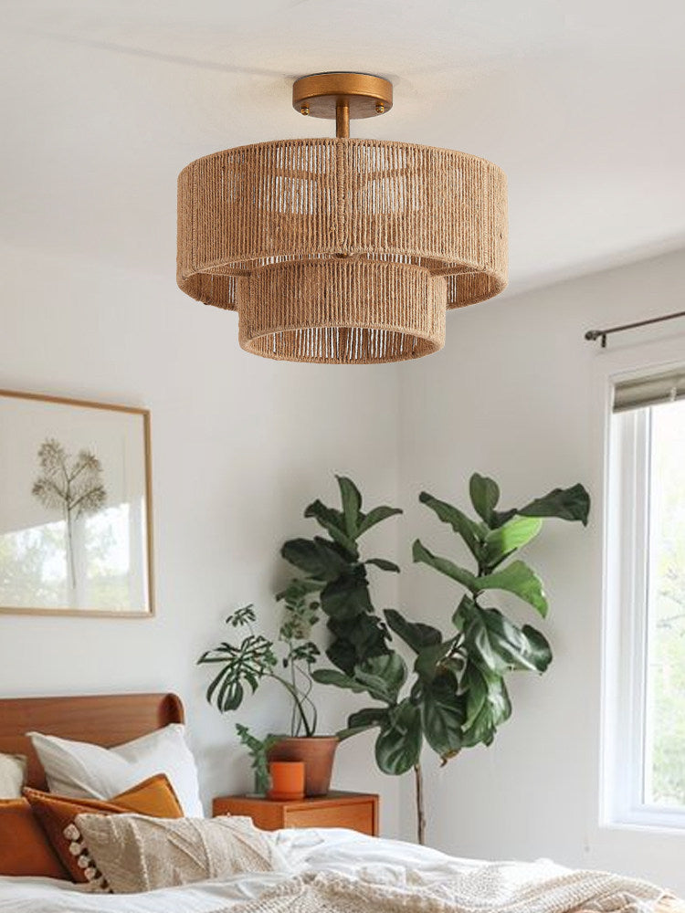 Skein Hemp Rope Flush Mount — product view 4