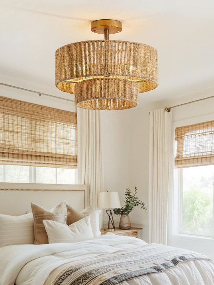 Skein Hemp Rope Flush Mount — product view 3