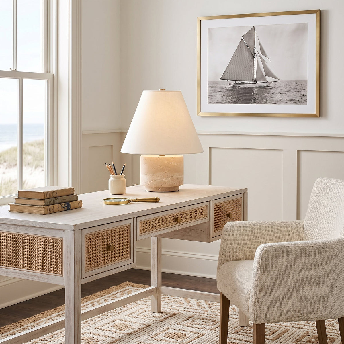 Solano Travertine Table Lamp — product view 3