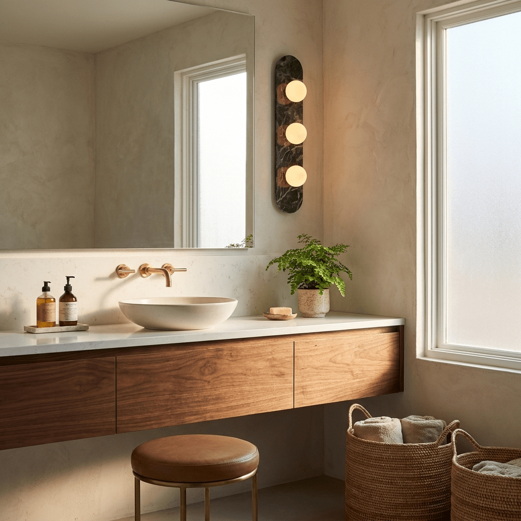Solenne Stone Triple Globe Wall Sconce — product view 3