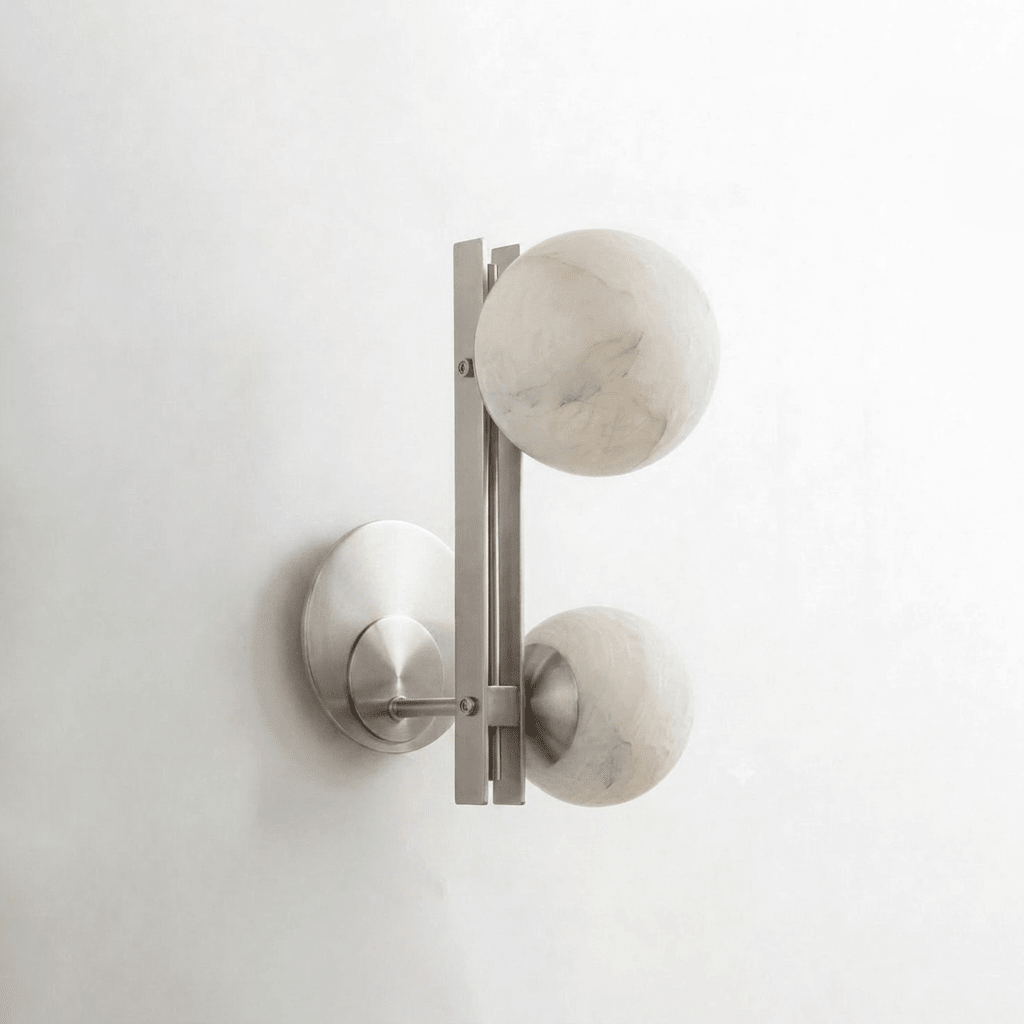 Spanish Alabaster Double Globe Wall Sconce — product view 6