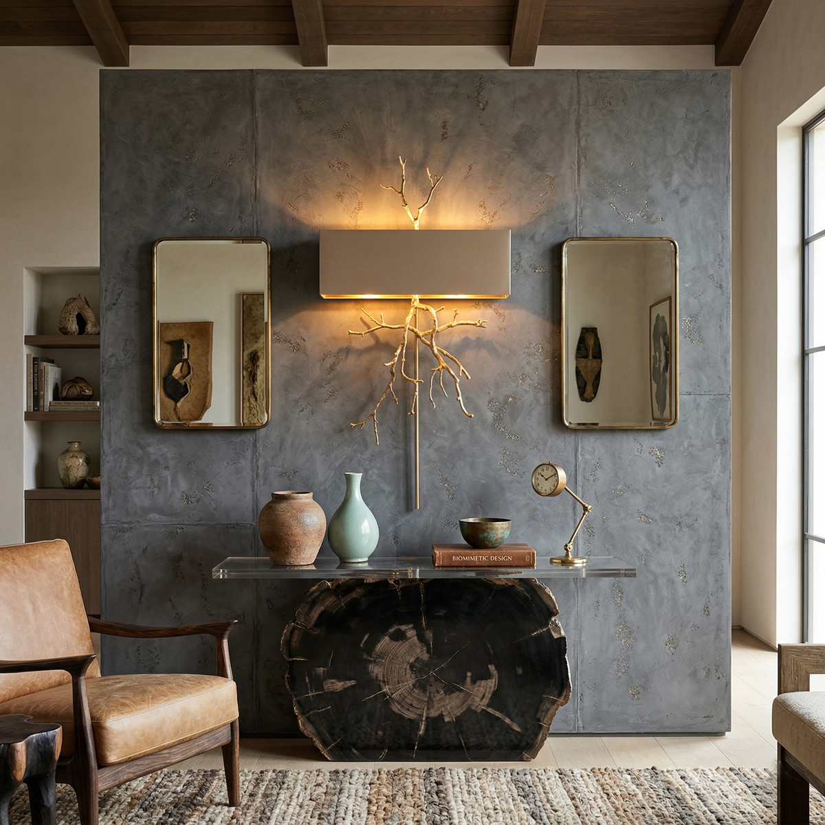 Twig Sculptural Wall Lamp Organic Branch LED Warm White Living Room Bedroom Restaurant — Brass Black — product view 6