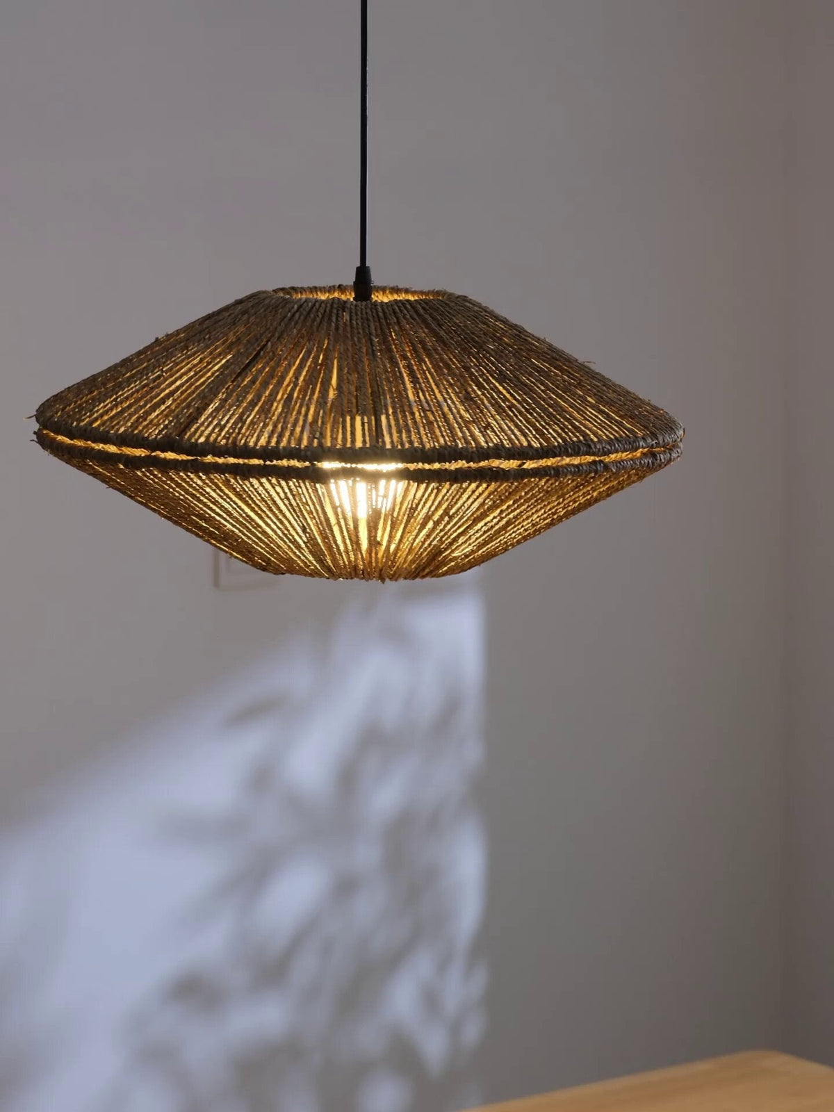 Sunburst Woven Straw Pendant Lamp — product view 5