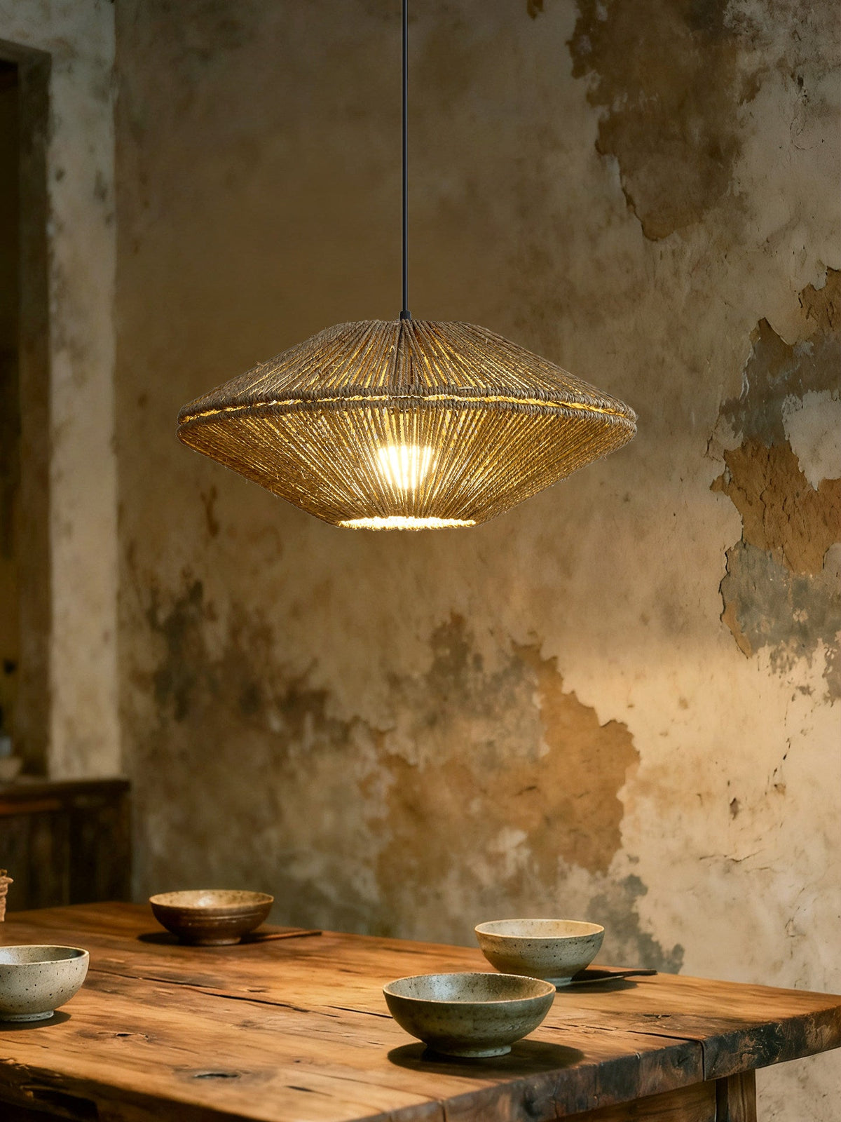 Sunburst Woven Straw Pendant Lamp — product view 7