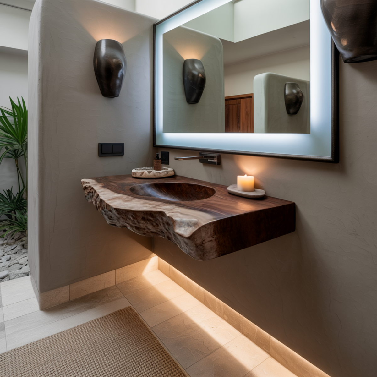 Sylvaris Live Edge Solid Wood Floating Bathroom Vanity with Integrated Sink — product view 4