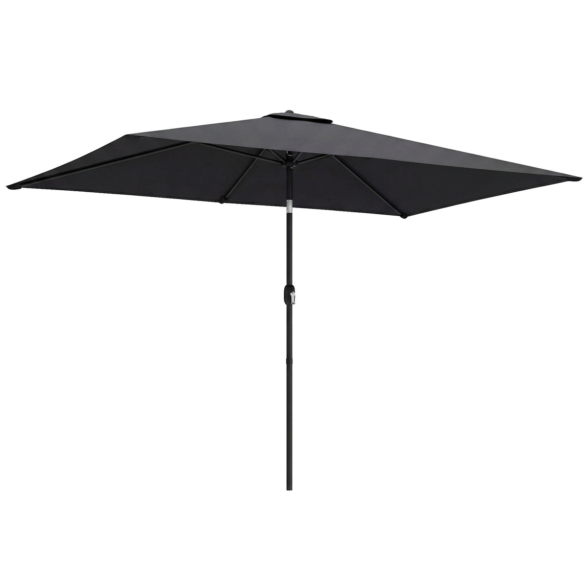 3 x 2 m Garden Parasol with Crank Handle and Tilt Function, Black — product view 1