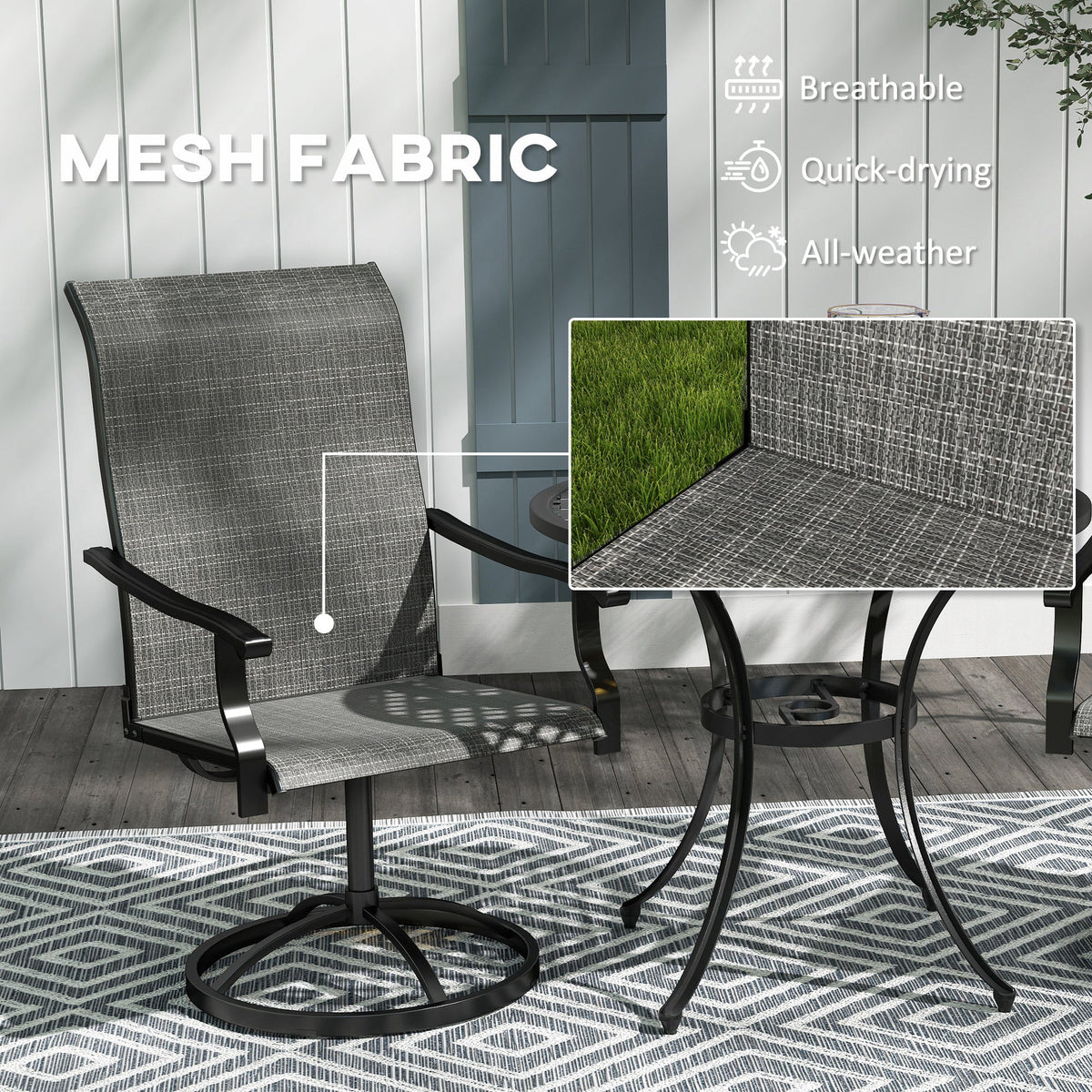 2-Piece Outdoor Patio Swivel Chairs, Gray — product view 7