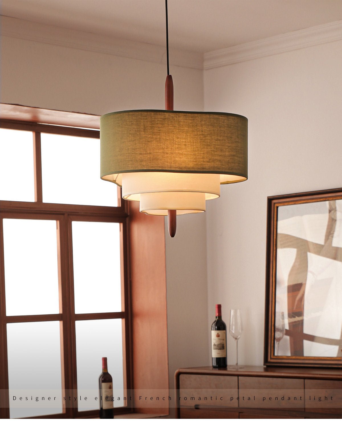 Talia Tiered Fabric Pendant Light — product view 3