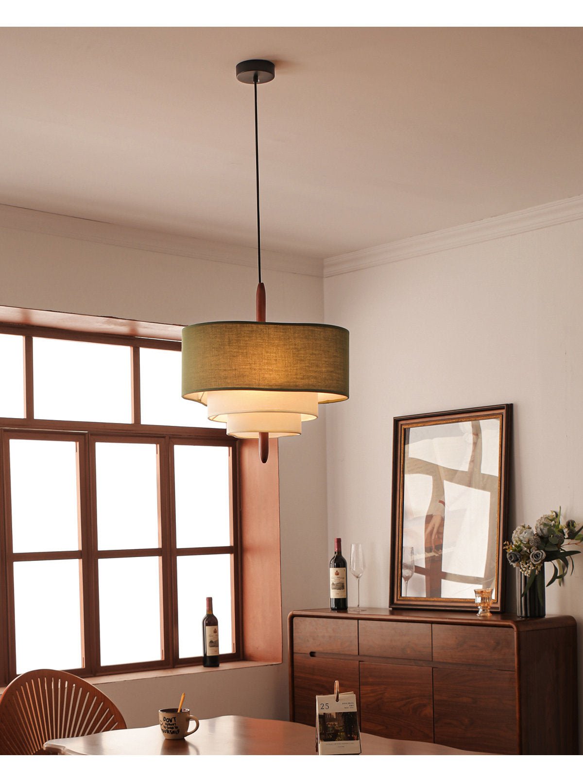 Talia Tiered Fabric Pendant Light — product view 2