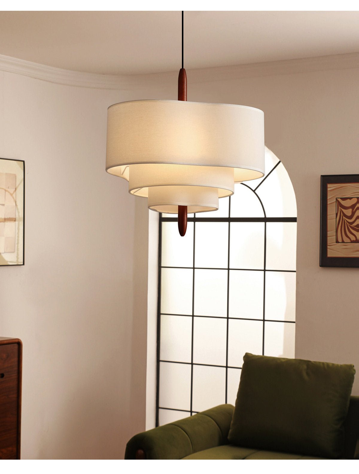 Talia Tiered Fabric Pendant Light — product view 6