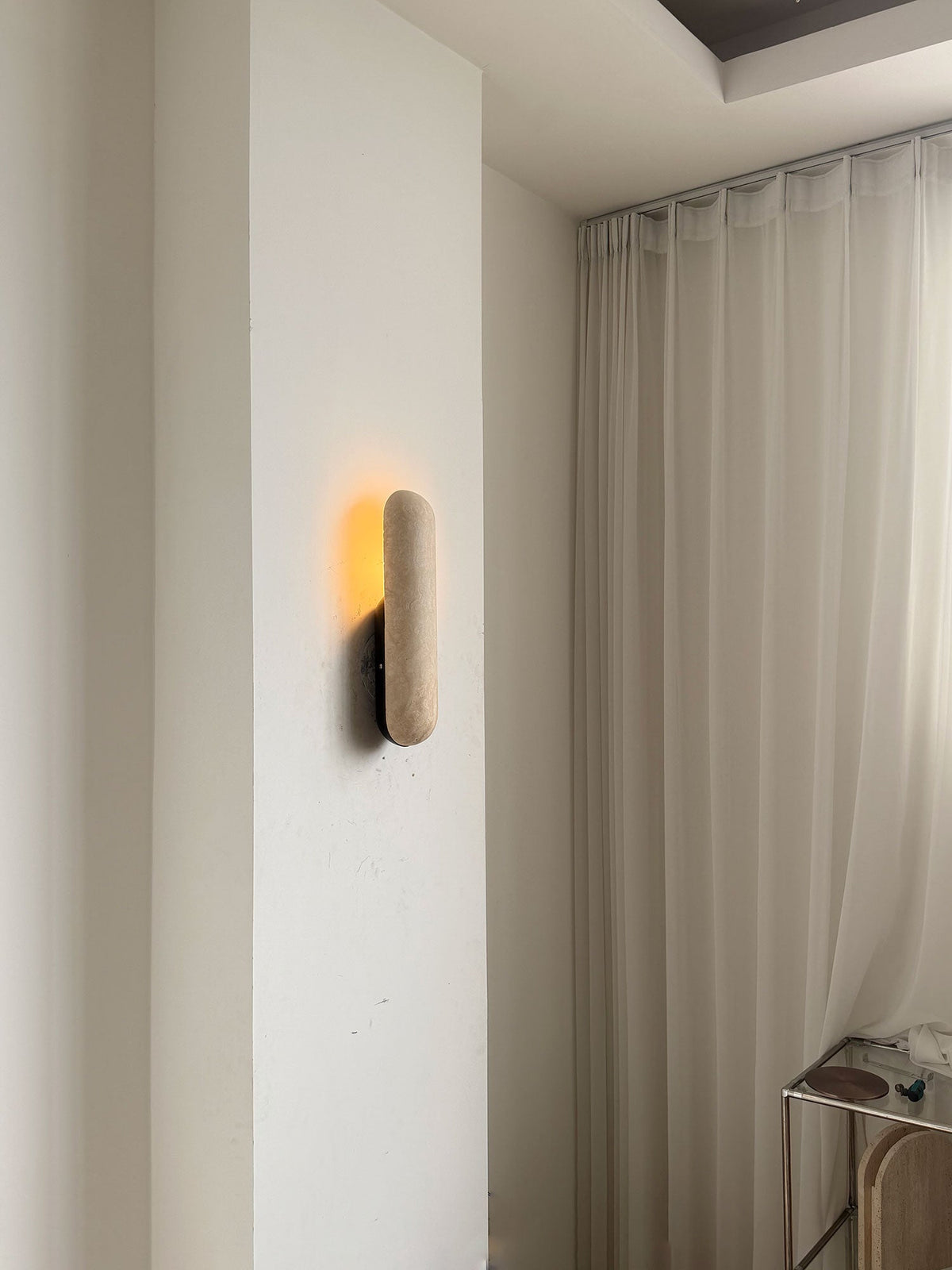 Talvera Travertine Capsule Wall Sconce — product view 4