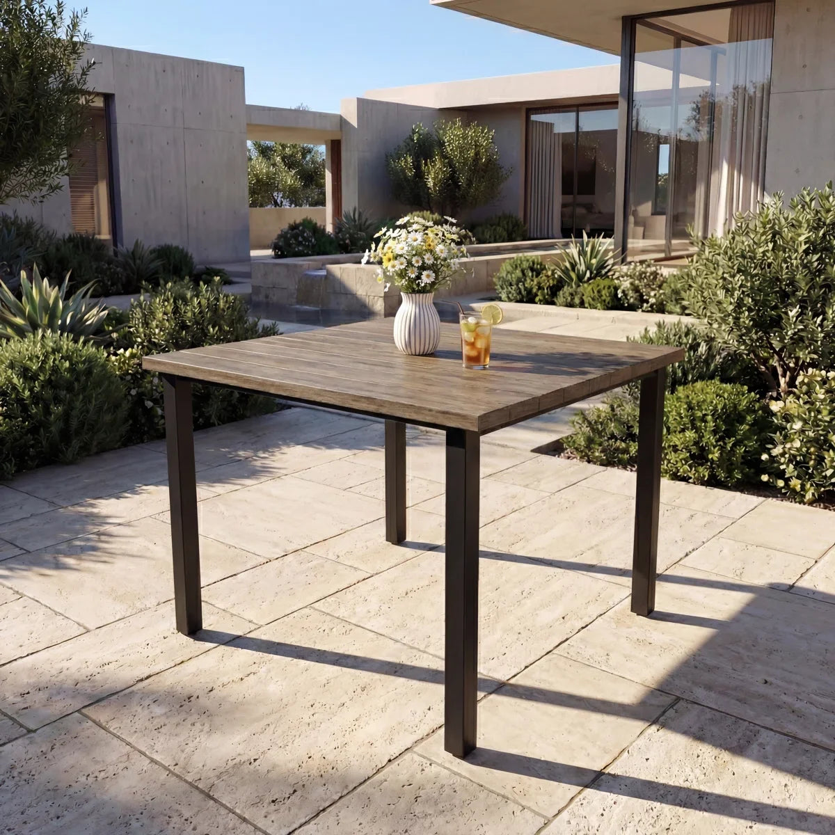 LOUNGE YARD Elmdale Steel KD Dining Table — product view 3