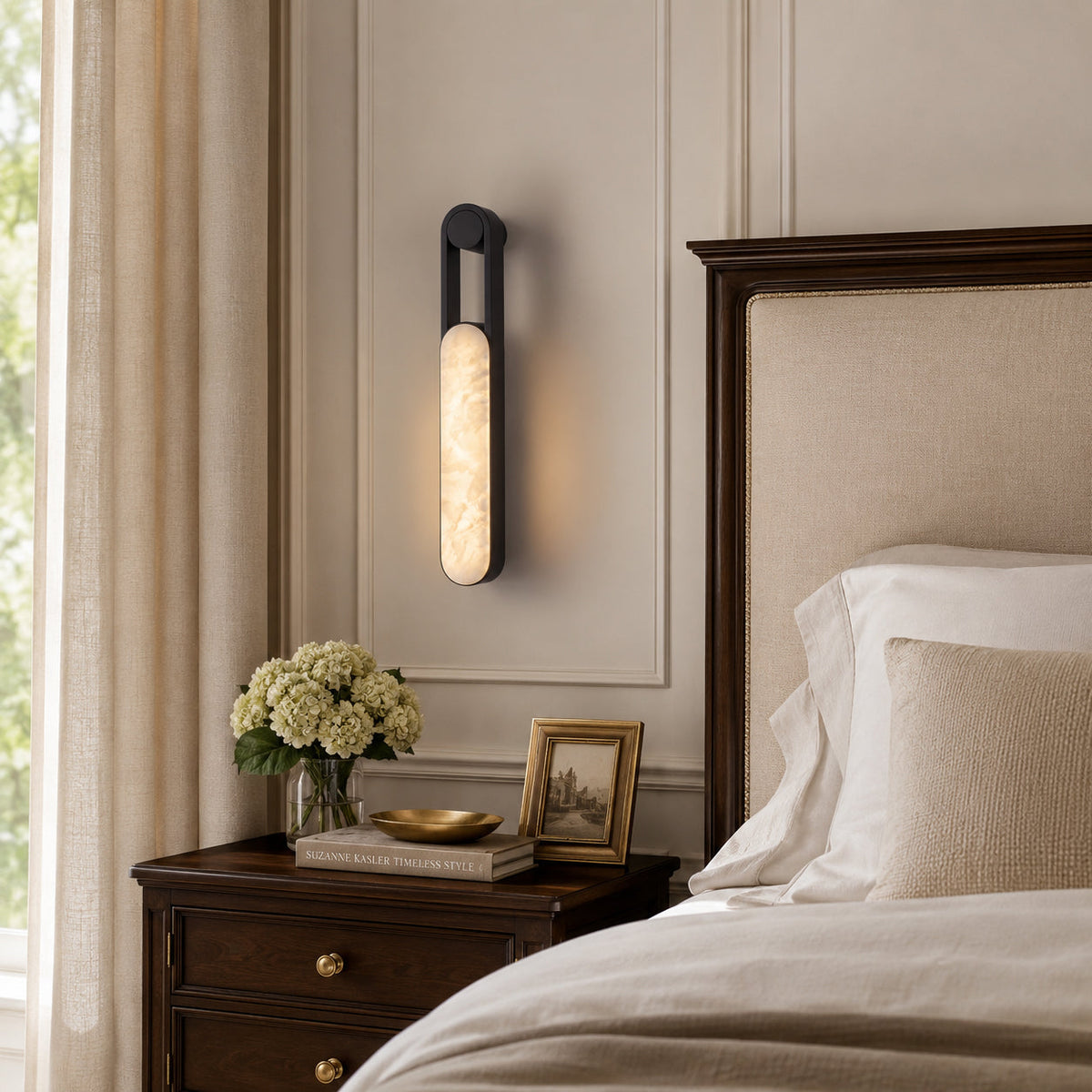 Tether Long Alabaster Wall Sconce — product view 2