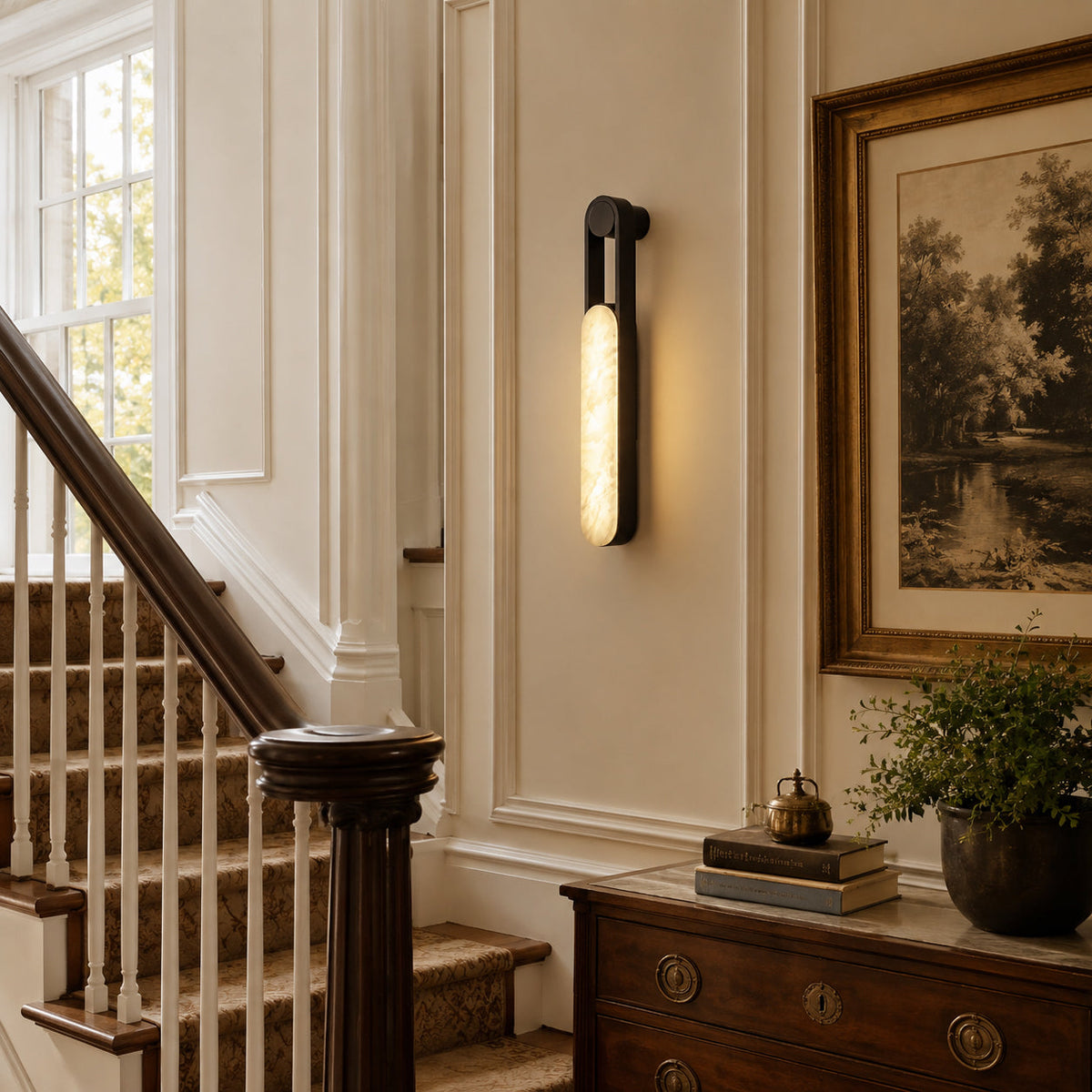 Tether Long Alabaster Wall Sconce — product view 4