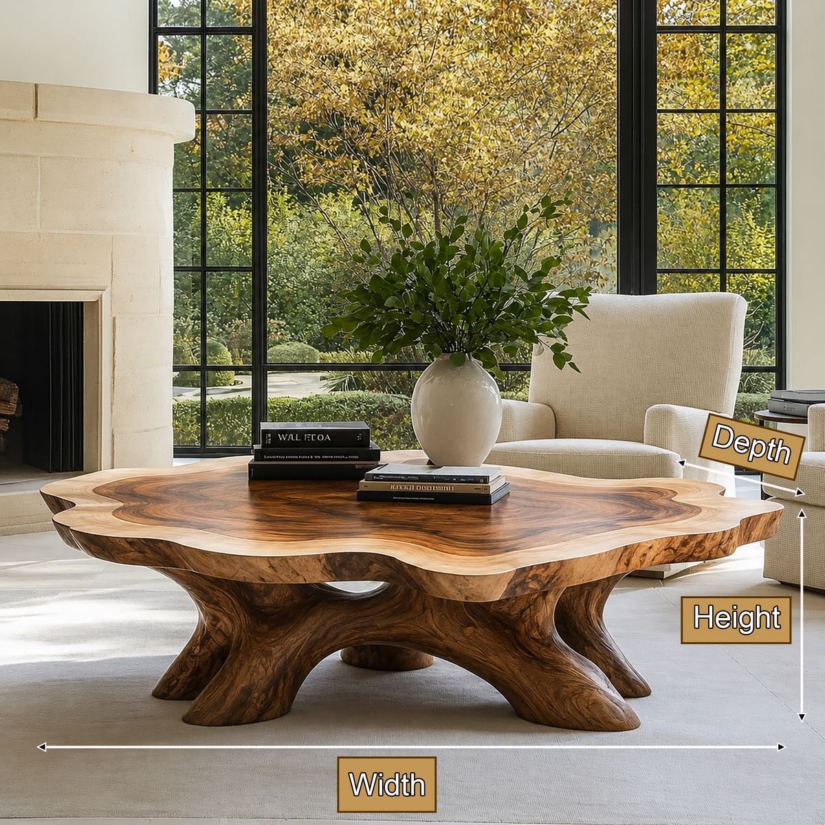 Cyravelle Handcrafted Solid Wood Coffee Table — product view 2