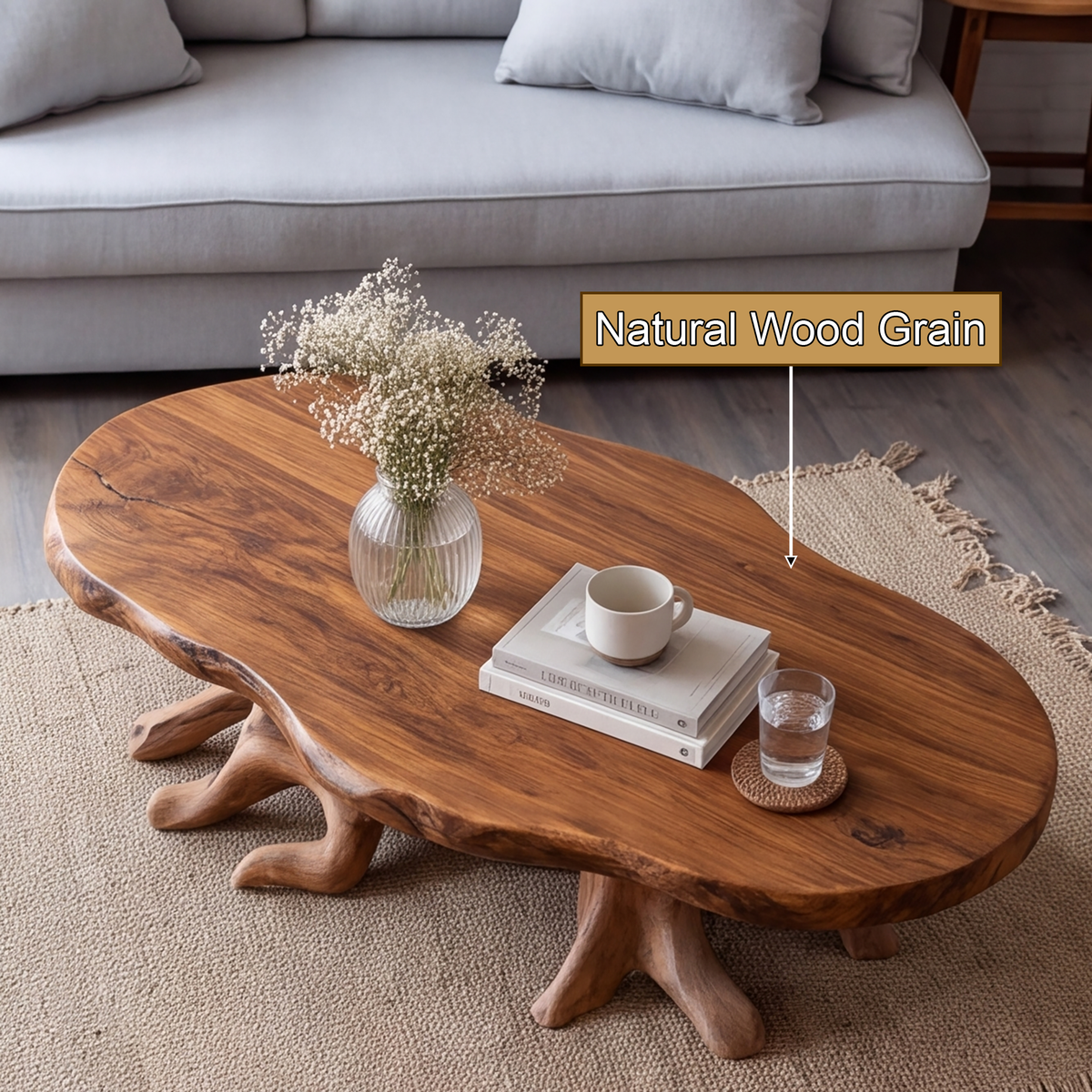 Elvaris Handcrafted Solid Wood Coffee Table — product view 4
