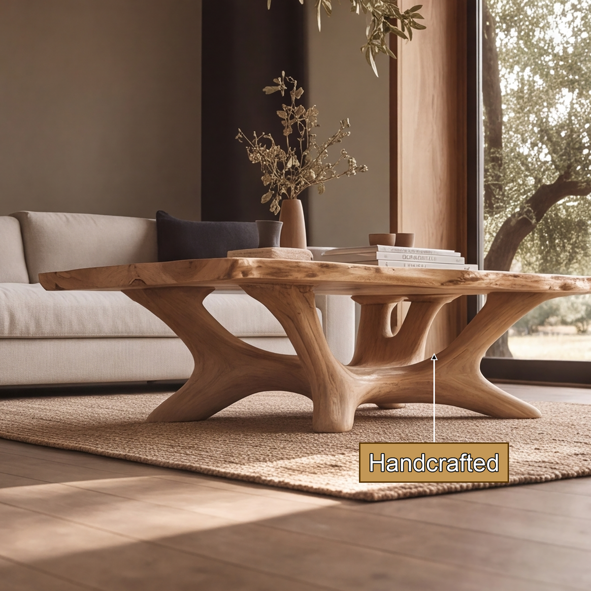 Thervane Handcrafted Solid Wood Coffee Table — product view 3
