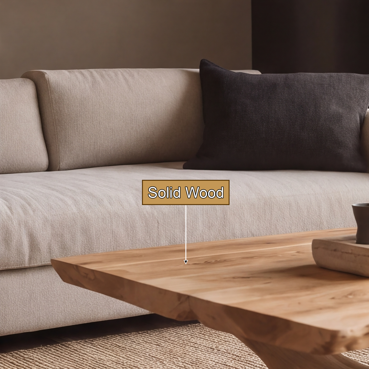 Thervane Handcrafted Solid Wood Coffee Table — product view 5