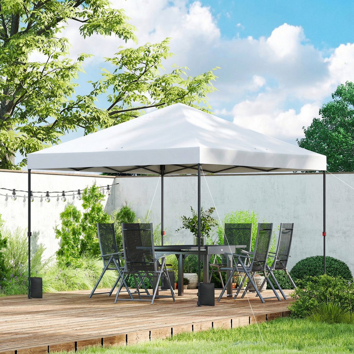10' x 10' Pop Up Canopy Tent with Wheeled Carry Bag, White — product view 4
