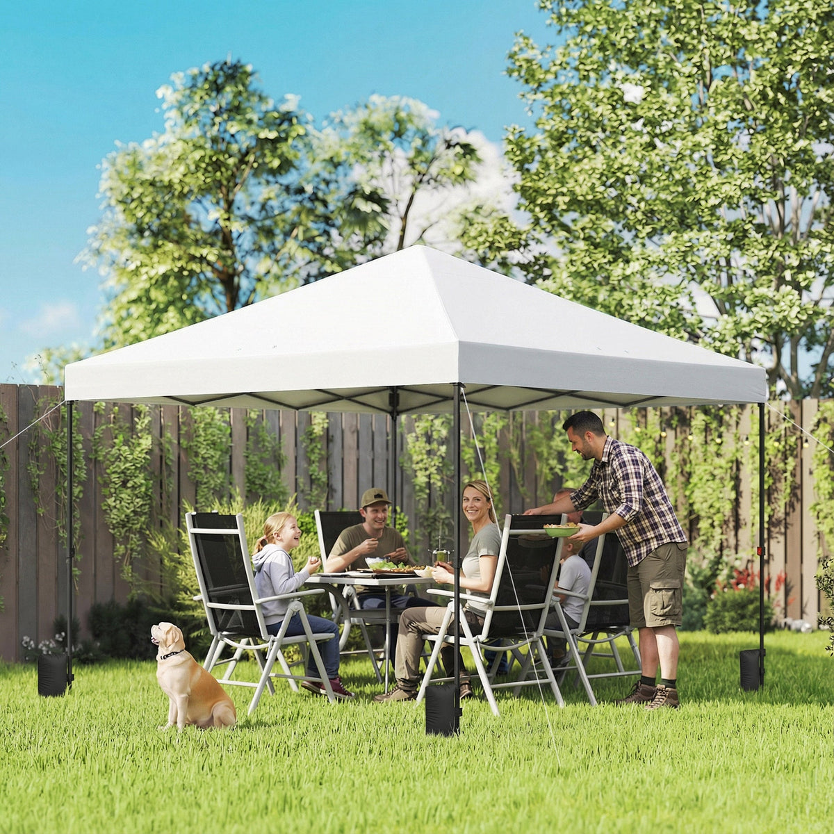 10' x 10' Pop Up Canopy Tent with Wheeled Carry Bag, White — product view 3