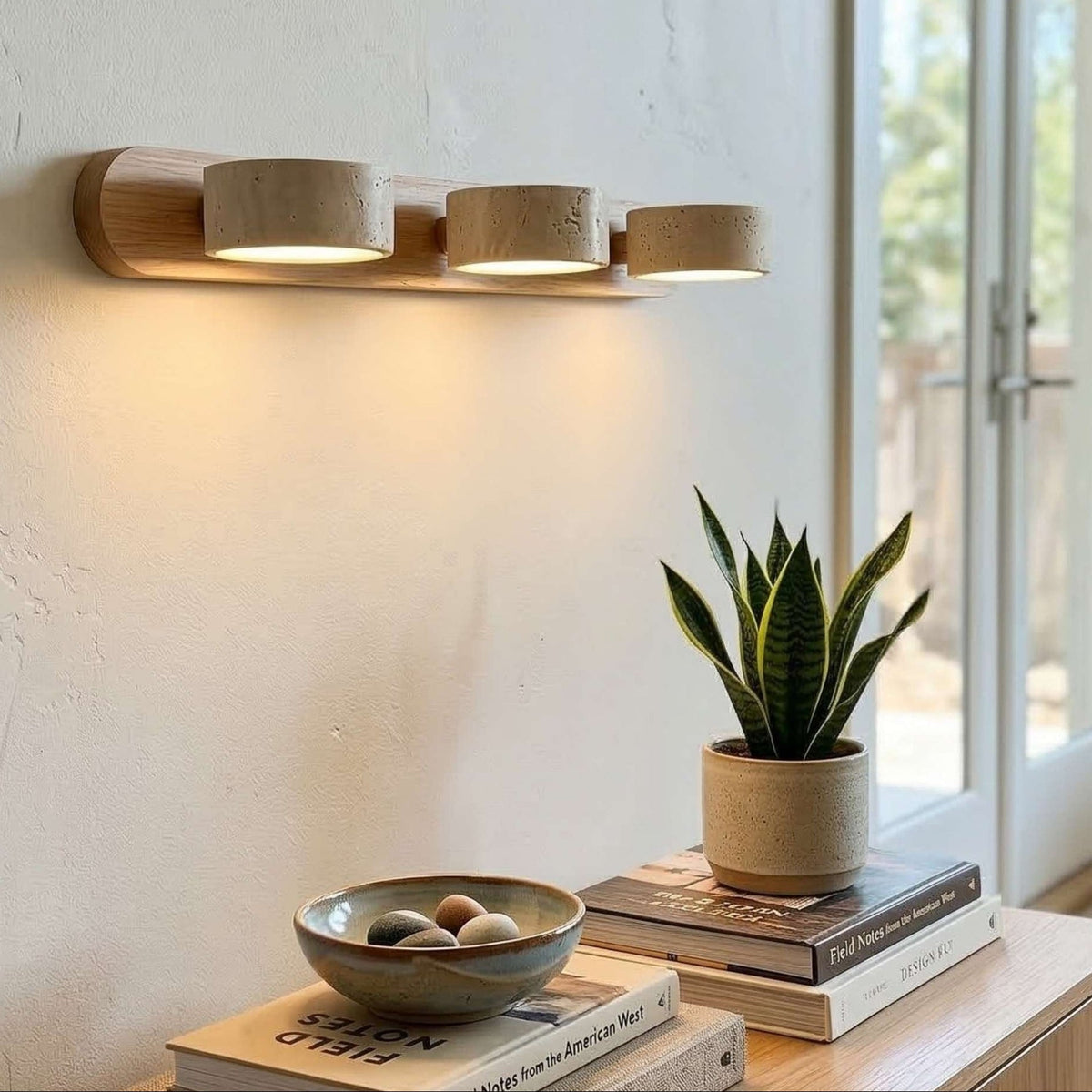 Travira Travertine Multi-Head Wall Sconce, LED — product view 7